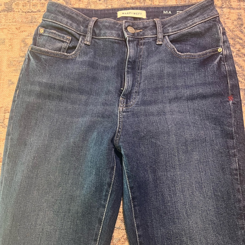 Warp + Weft Women's Miami  Flare  Blue Jeans